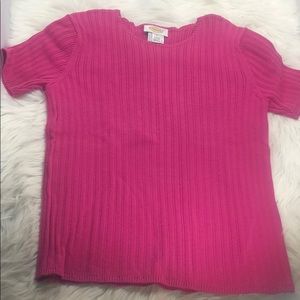 Talbots short sleeve fuchsia sweater size S
